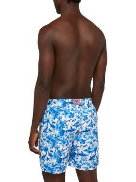 Mid-length Gustavia swim-shorts with shark print | AI CO-CREATED DESIGN BY RICKDICK - POWERED BY RED-EYE