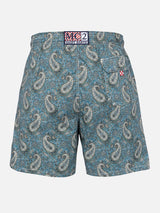 Man mid-length Gustavia swim-shorts with cashmere print