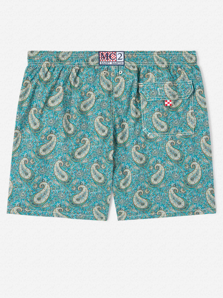 Gustavia swim shorts with cashmere print | Made with Liberty Fabric