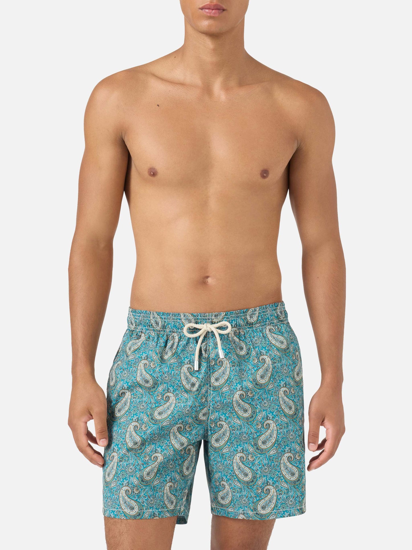 Gustavia swim shorts with cashmere print | Made with Liberty Fabric
