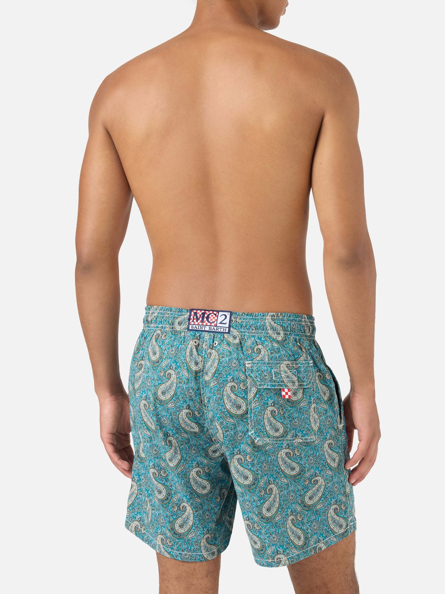 Gustavia swim shorts with cashmere print | Made with Liberty Fabric