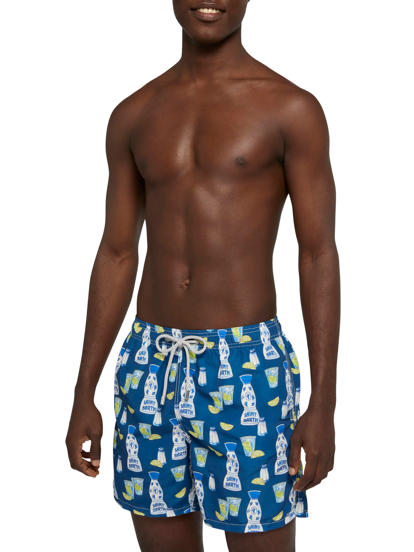 Mid-length Gustavia swim-shorts with tequila print