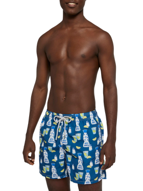 Mid-length Gustavia swim-shorts with tequila print