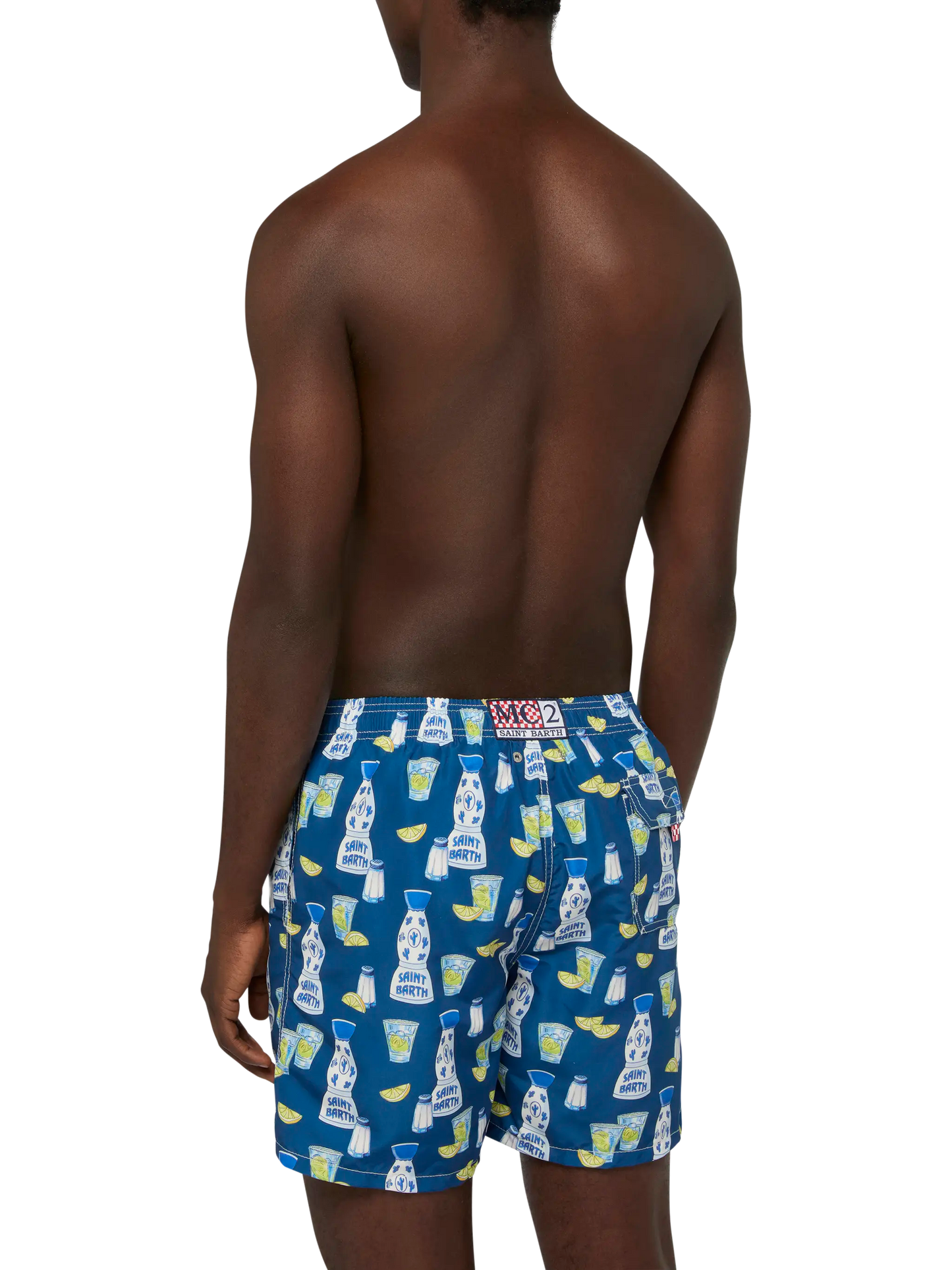 Mid-length Gustavia swim-shorts with tequila print