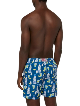 Mid-length Gustavia swim-shorts with tequila print
