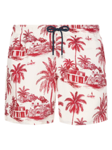 Costume mare lunghezza media Gustavia con stampa toile de jouy | AI CO-CREATED DESIGN BY RICKDICK - POWERED BY RED-EYE