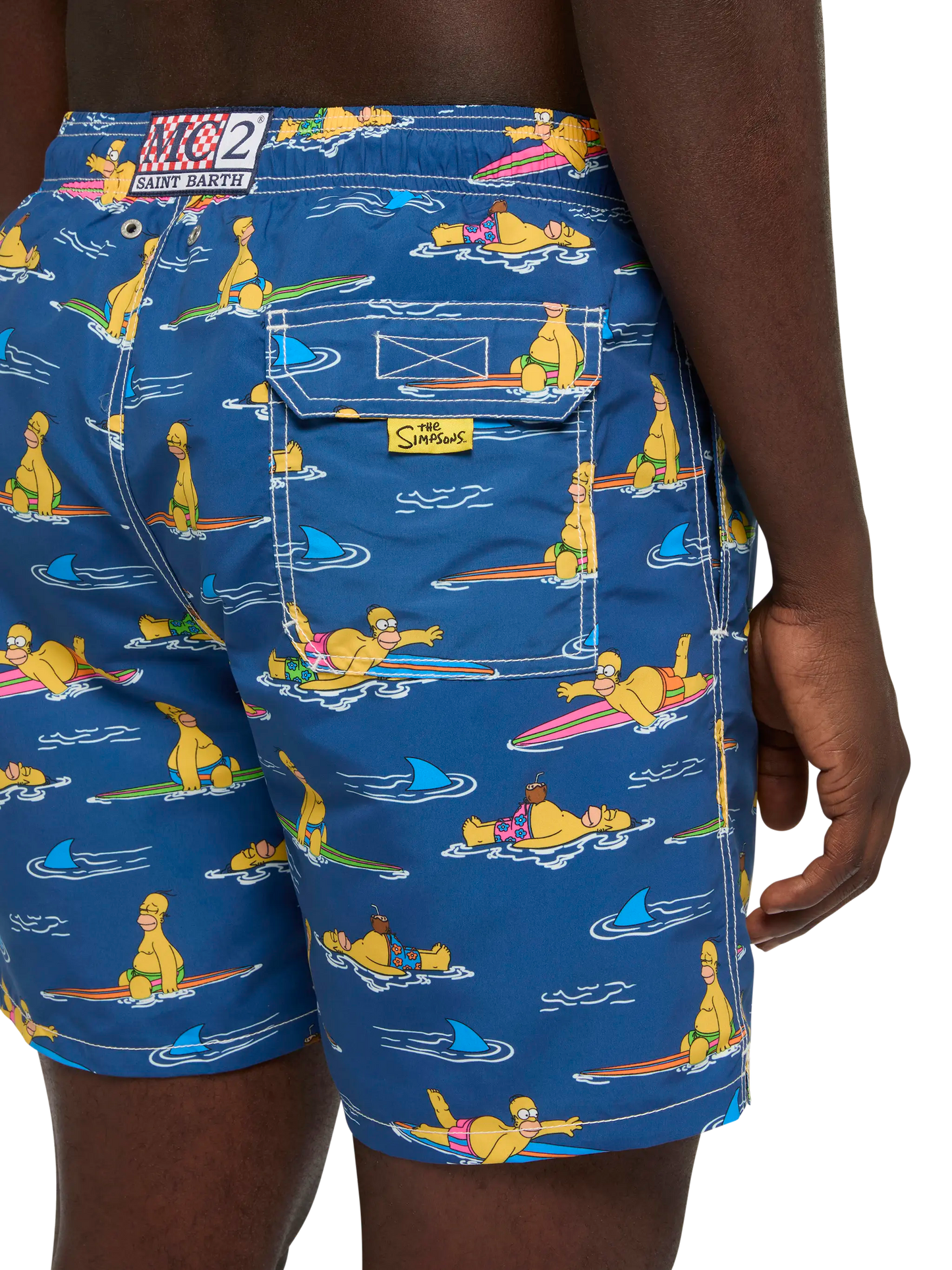 Mid-length Gustavia swim-shorts with Homer Simpson print |SIMPSON SPECIAL EDITION