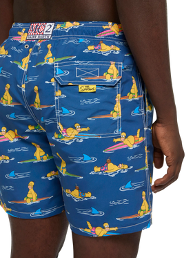 Mid-length Gustavia swim-shorts with Homer Simpson print |SIMPSON SPECIAL EDITION