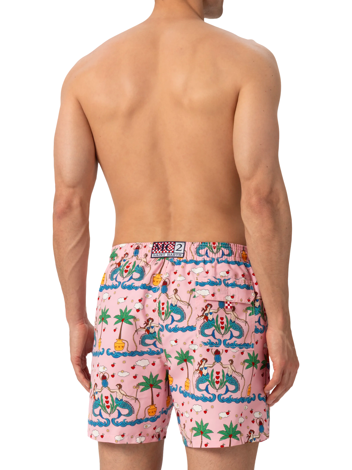 Mid-length Gustavia swim-shorts with mermaid print | ALESSANDRO ENRIQUEZ SPECIAL EDITION