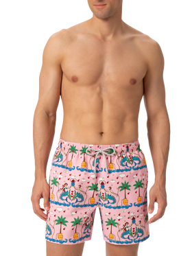 Mid-length Gustavia swim-shorts with mermaid print | ALESSANDRO ENRIQUEZ SPECIAL EDITION
