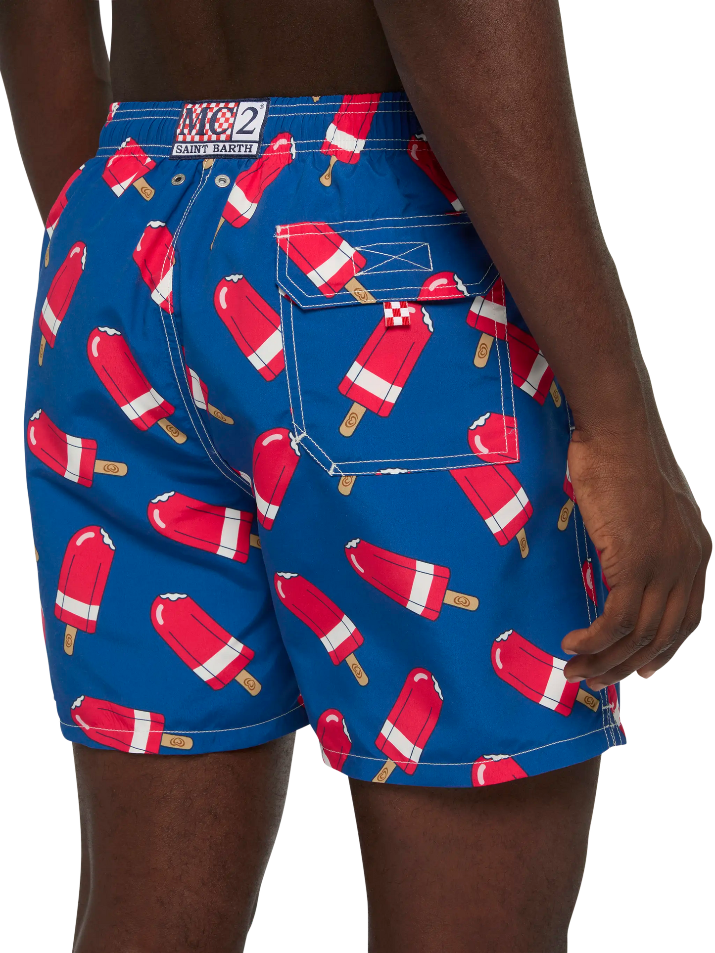 Costume mare lunghezza media Gustavia con stampa Fior di Fragola | ALGIDA SPECIAL EDITION