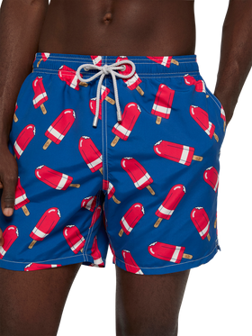Costume mare lunghezza media Gustavia con stampa Fior di Fragola | ALGIDA SPECIAL EDITION