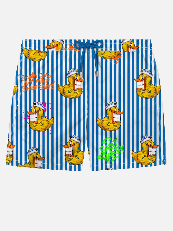 Man classic swim shorts with Crypto ducky print | CRYPTO PUPPETS® SPECIAL EDITION