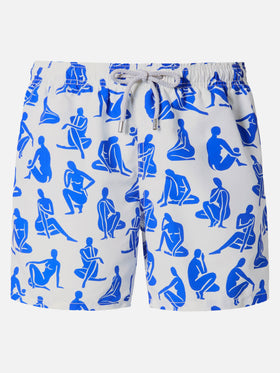 Mittellange Gustavia-Badeshorts mit Tattoo-Print