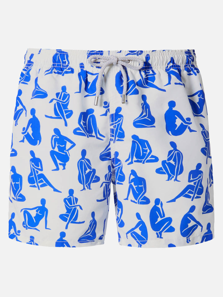 Mittellange Gustavia-Badeshorts mit Tattoo-Print