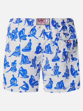 Mittellange Gustavia-Badeshorts mit Tattoo-Print