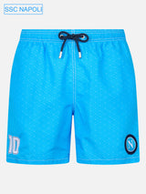 Mittellange Badeshorts Gustavia für Herren mit Napoli-Print | SSC NAPOLI SPECIAL EDITION