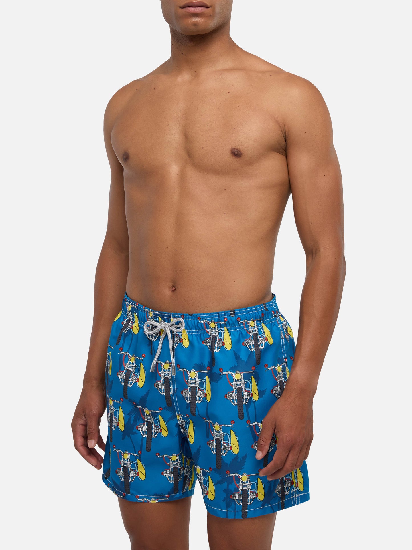 Mittellange Badeshorts mit Surfmotorrad