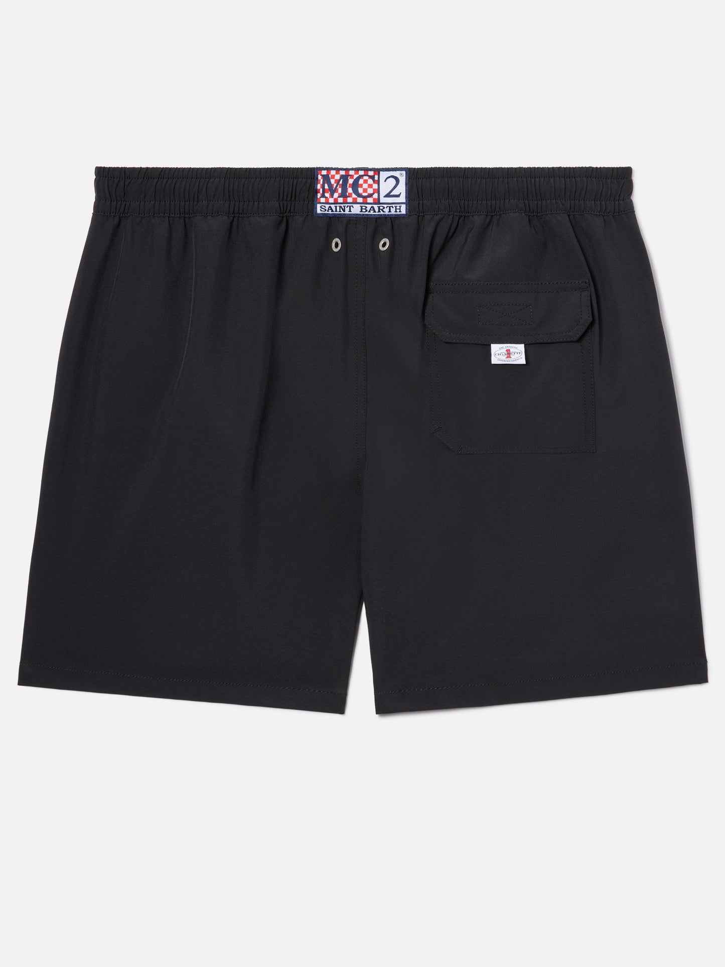 Schwarze Gustavia-Badeshorts mit Cigarette-Stickerei | CIGARETTE SPECIAL EDITION 