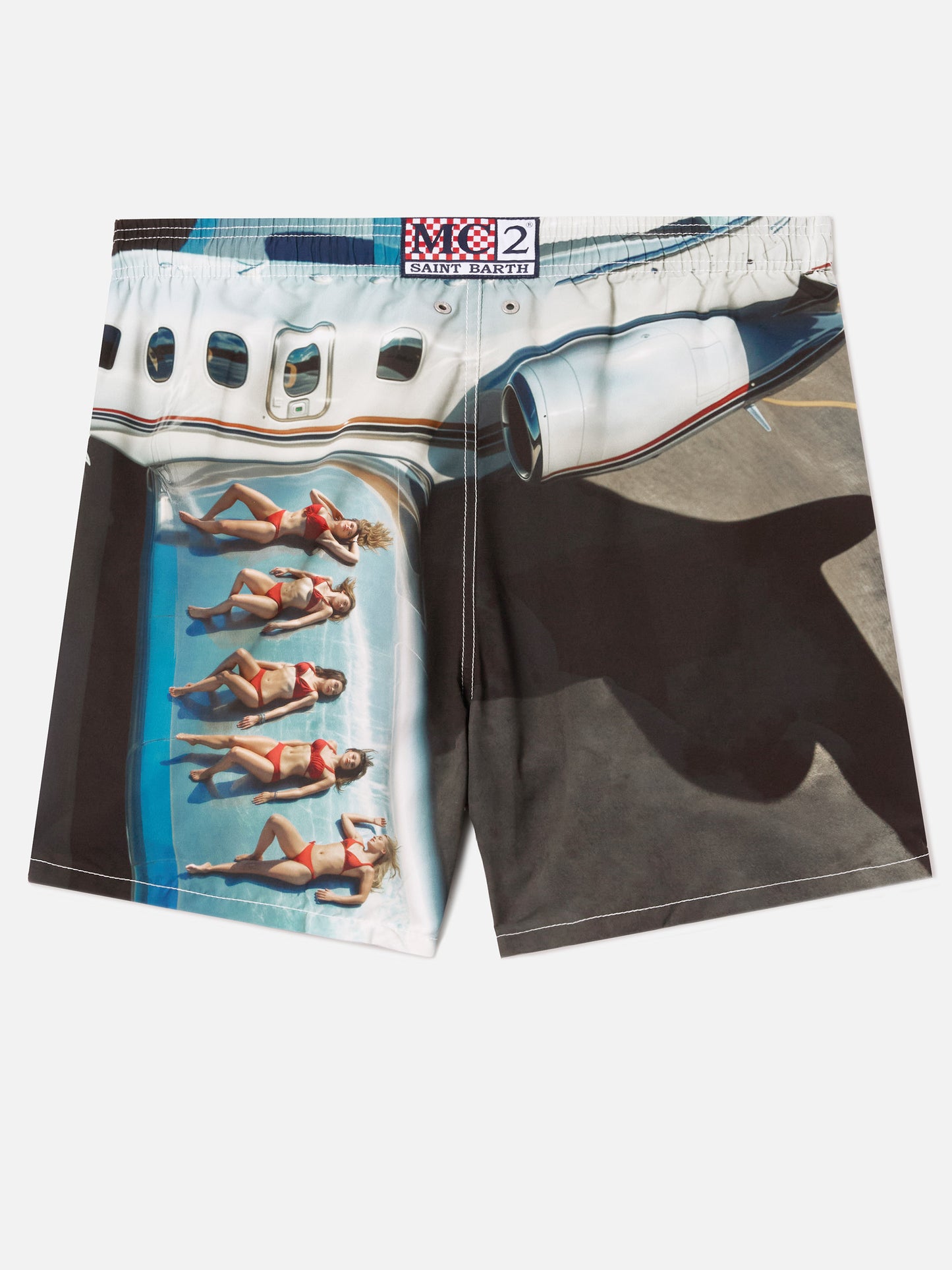 Gustavia swim shorts with St. Barth Airlines print | Special Edition