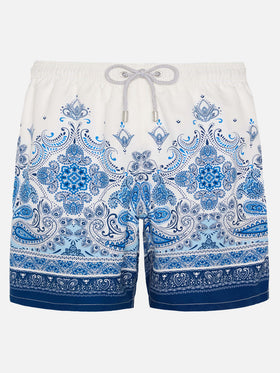Costume mare lunghezza media Gustavia con stampa paisley