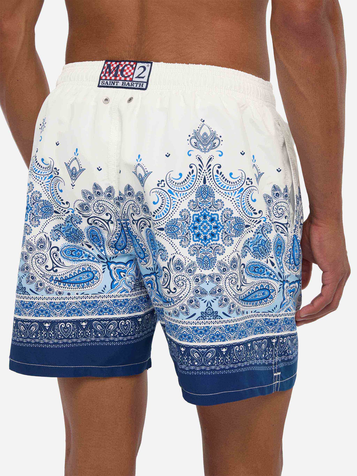 Costume mare lunghezza media Gustavia con stampa paisley
