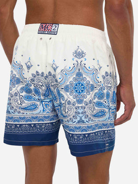 Costume mare lunghezza media Gustavia con stampa paisley