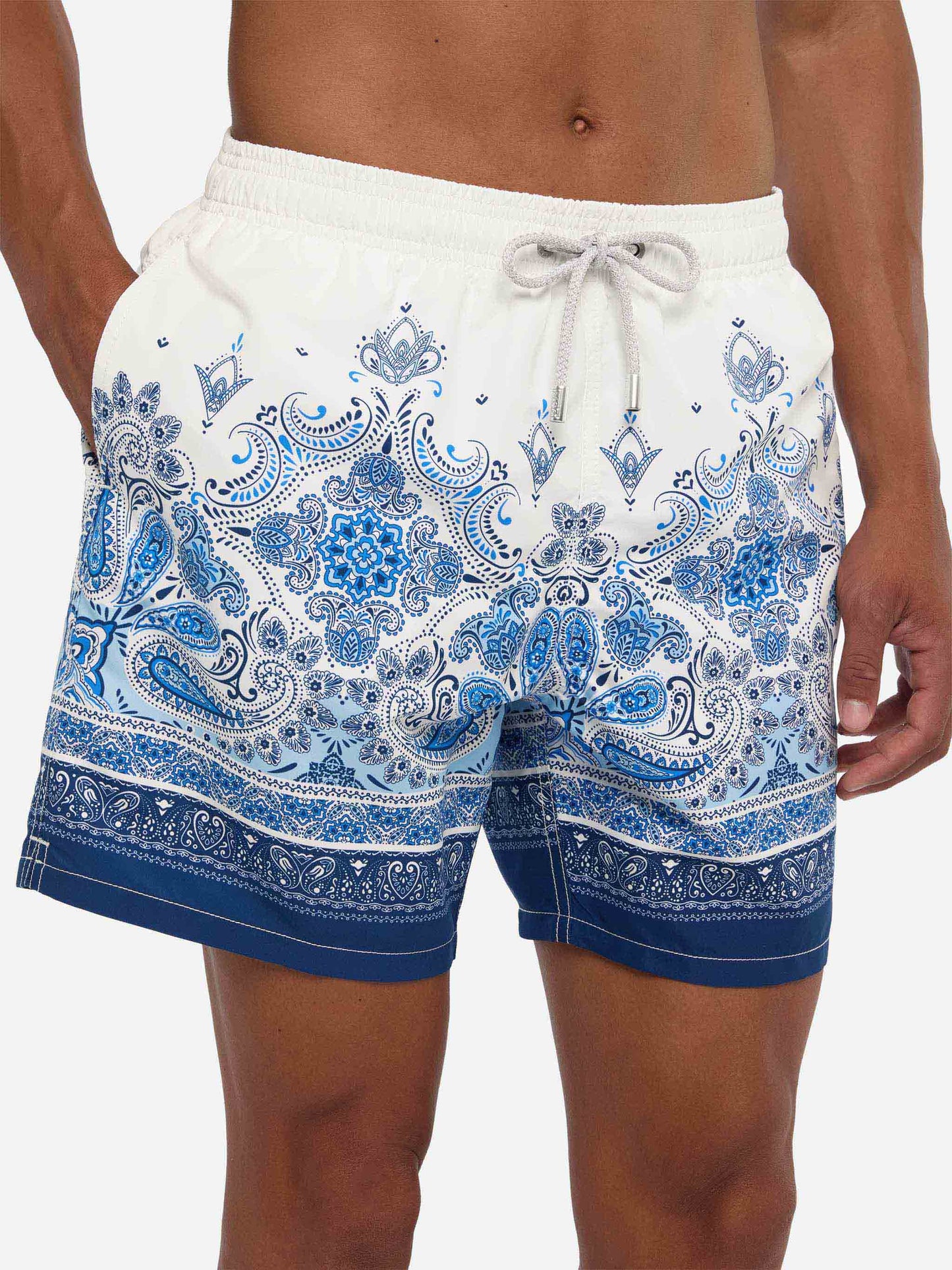 Costume mare lunghezza media Gustavia con stampa paisley