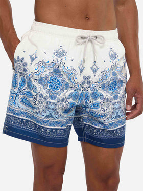 Costume mare lunghezza media Gustavia con stampa paisley
