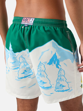 Short de bain Gustavia vert avec imprimé Scrooge McDuck | Special edition 