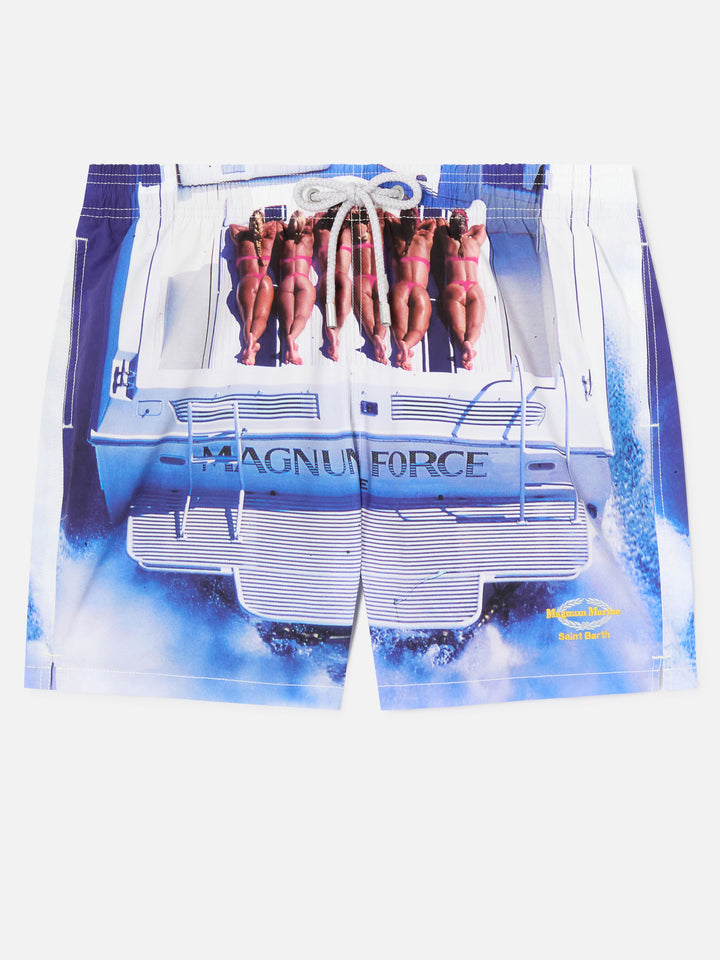 Gustavia white Magnum Marine placed print swim shorts | Special Edition