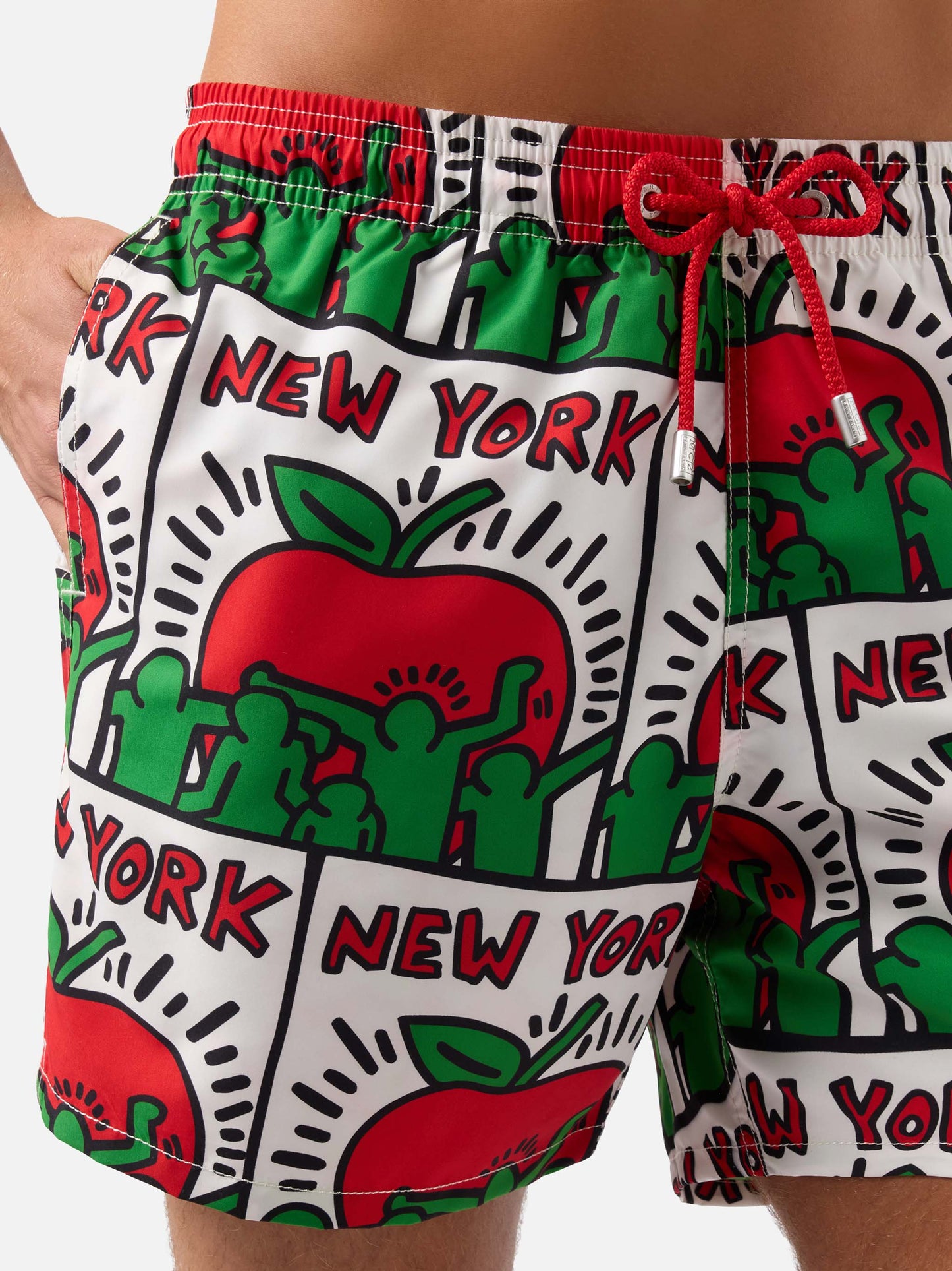 Gustavia weiße Keith Haring NY platzierter Print-Badeshorts | Special Edition 
