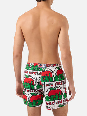 Gustavia weiße Keith Haring NY platzierter Print-Badeshorts | Special Edition 
