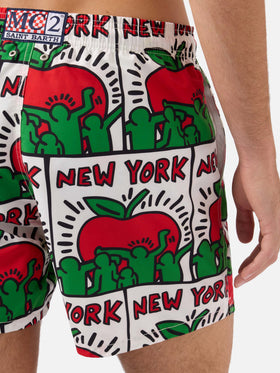Gustavia weiße Keith Haring NY platzierter Print-Badeshorts | Special Edition 