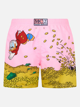 Man mid-length Gustavia swim-shorts with Uncle Scrooge placed print| ©DISNEY SPECIAL EDITION