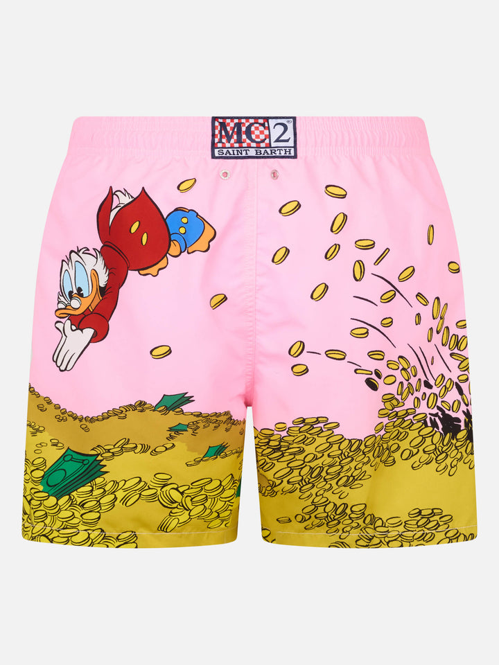 Man mid-length Gustavia swim-shorts with Uncle Scrooge placed print| ©DISNEY SPECIAL EDITION