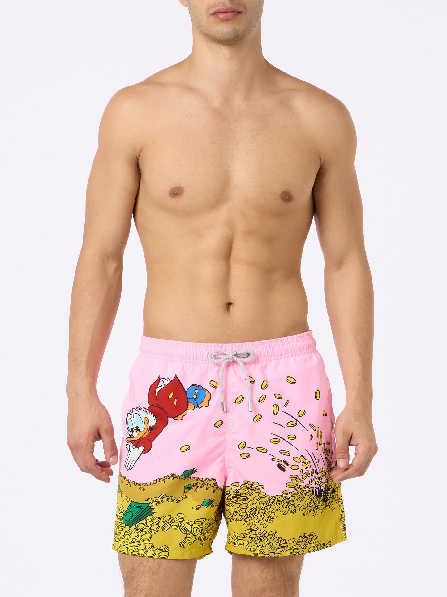 Man mid-length Gustavia swim-shorts with Uncle Scrooge placed print| ©DISNEY SPECIAL EDITION