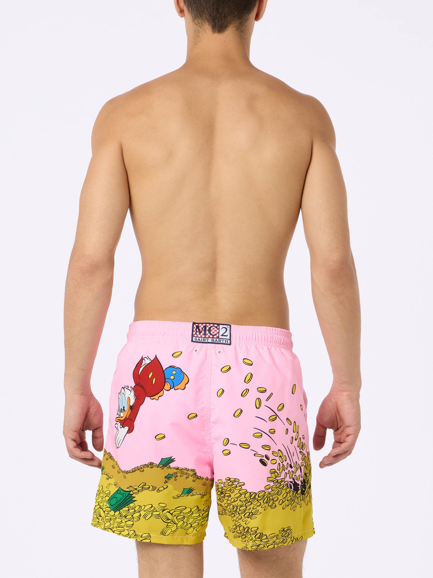 Man mid-length Gustavia swim-shorts with Uncle Scrooge placed print| ©DISNEY SPECIAL EDITION