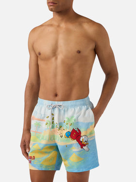 Gustavia swim shorts with Scrooge and Montecarlo habituè print | DISNEY SPECIAL EDITION
