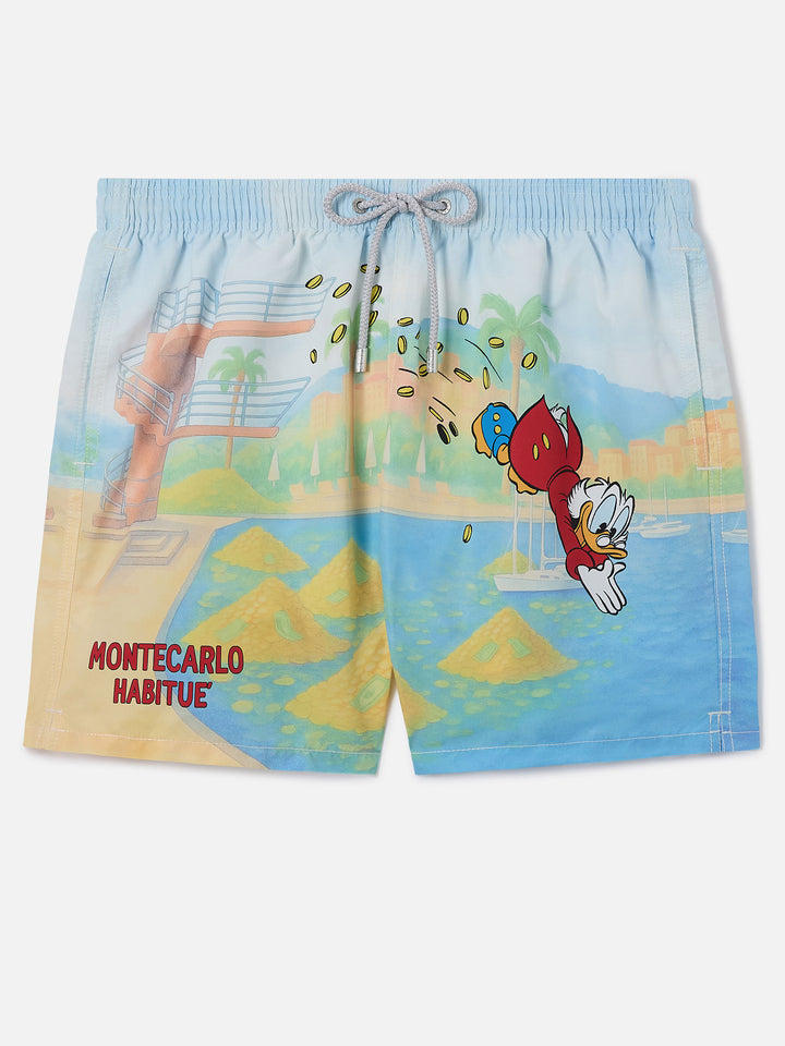 Gustavia swim shorts with Scrooge and Montecarlo habituè print | DISNEY SPECIAL EDITION