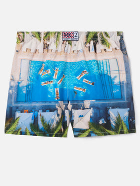 Gustavia swim shorts with tropical pool print | Special Edition