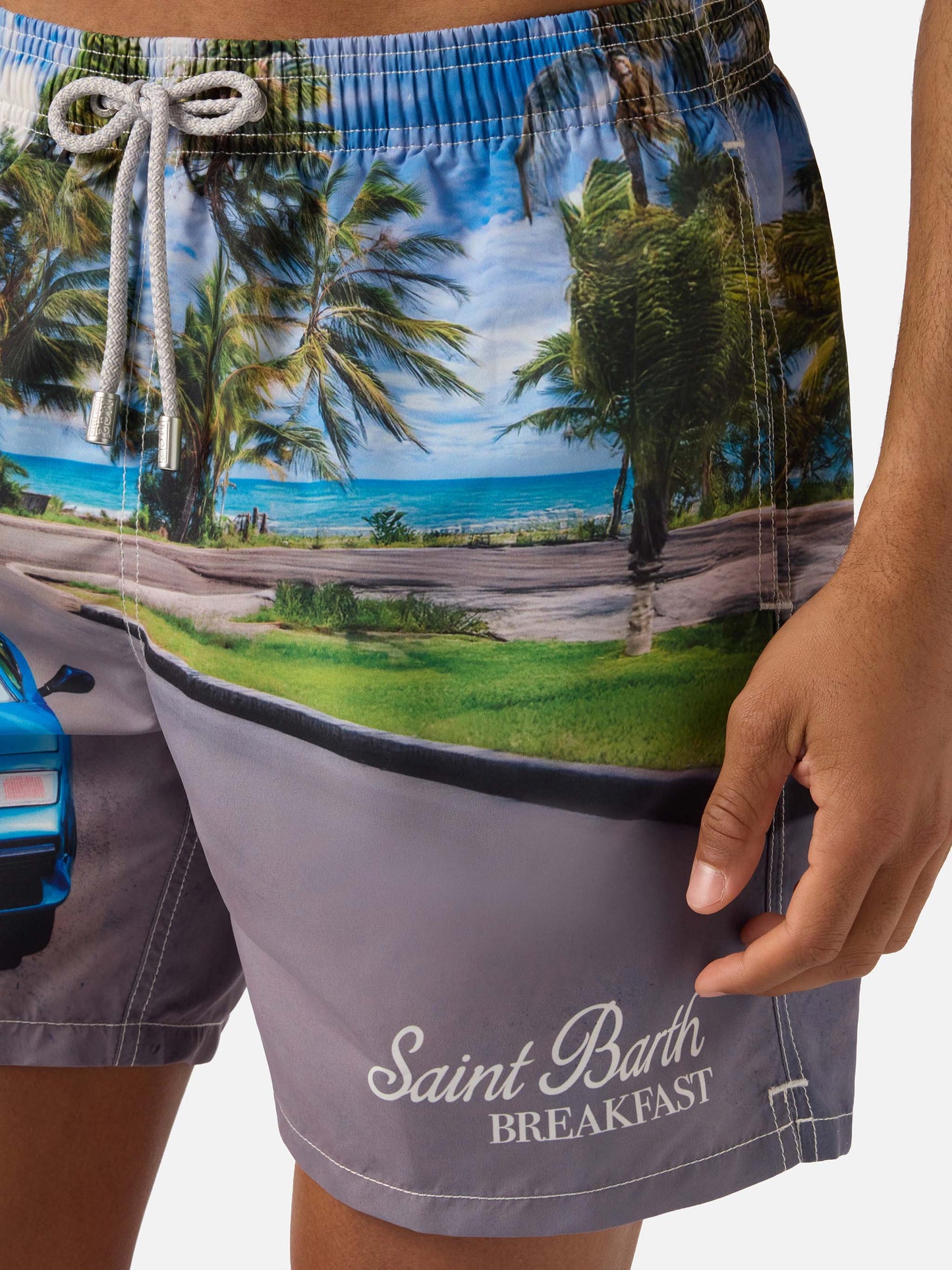 Short de bain Gustavia avec imprimé St. Barth breakfast | Special Edition 