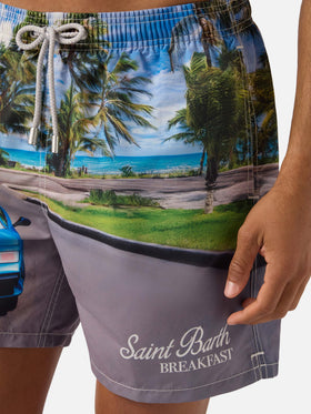 Short de bain Gustavia avec imprimé St. Barth breakfast | Special Edition 