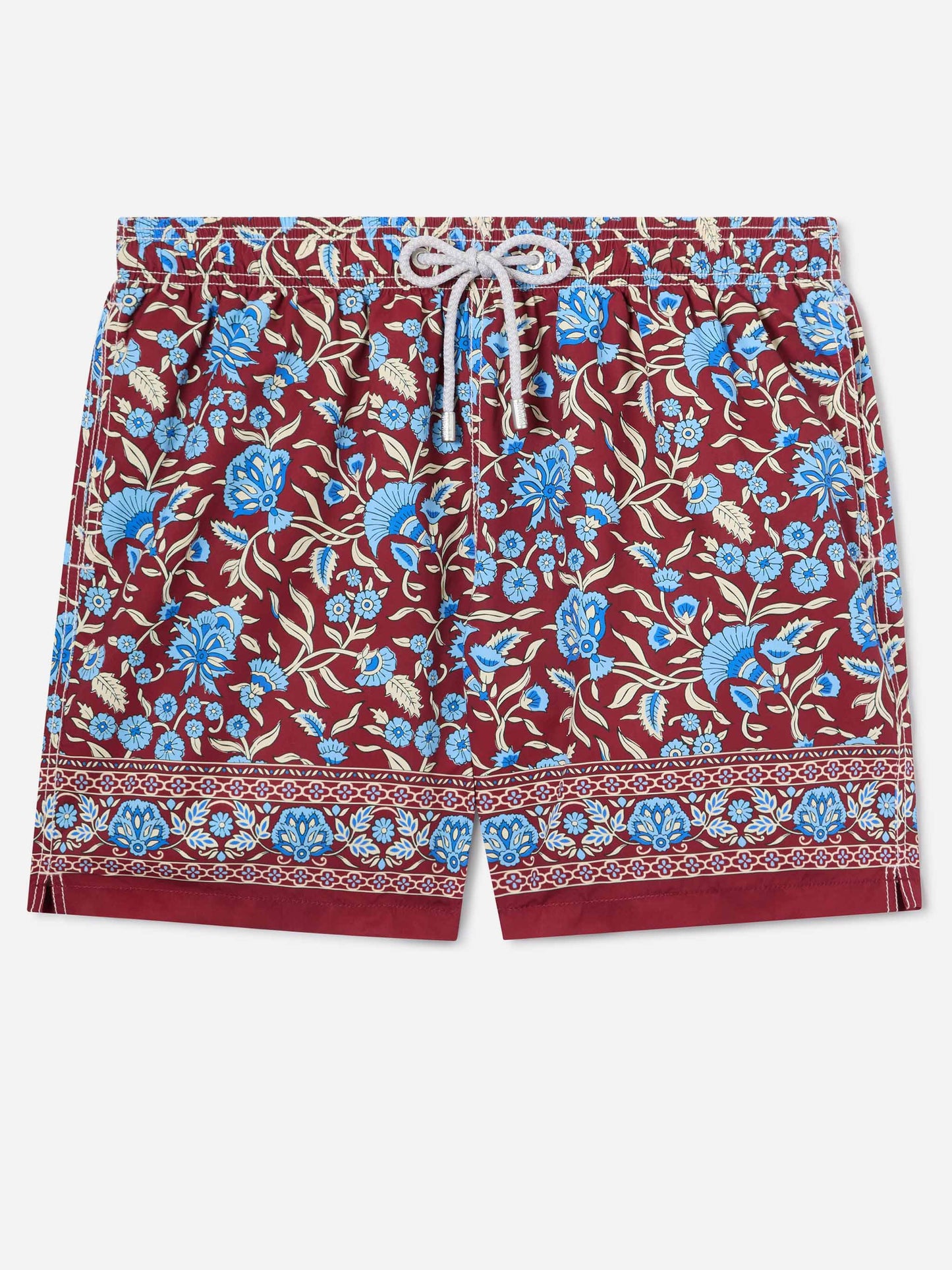 Gustavia bordeauxfarbene Badeshorts mit floralem Print 