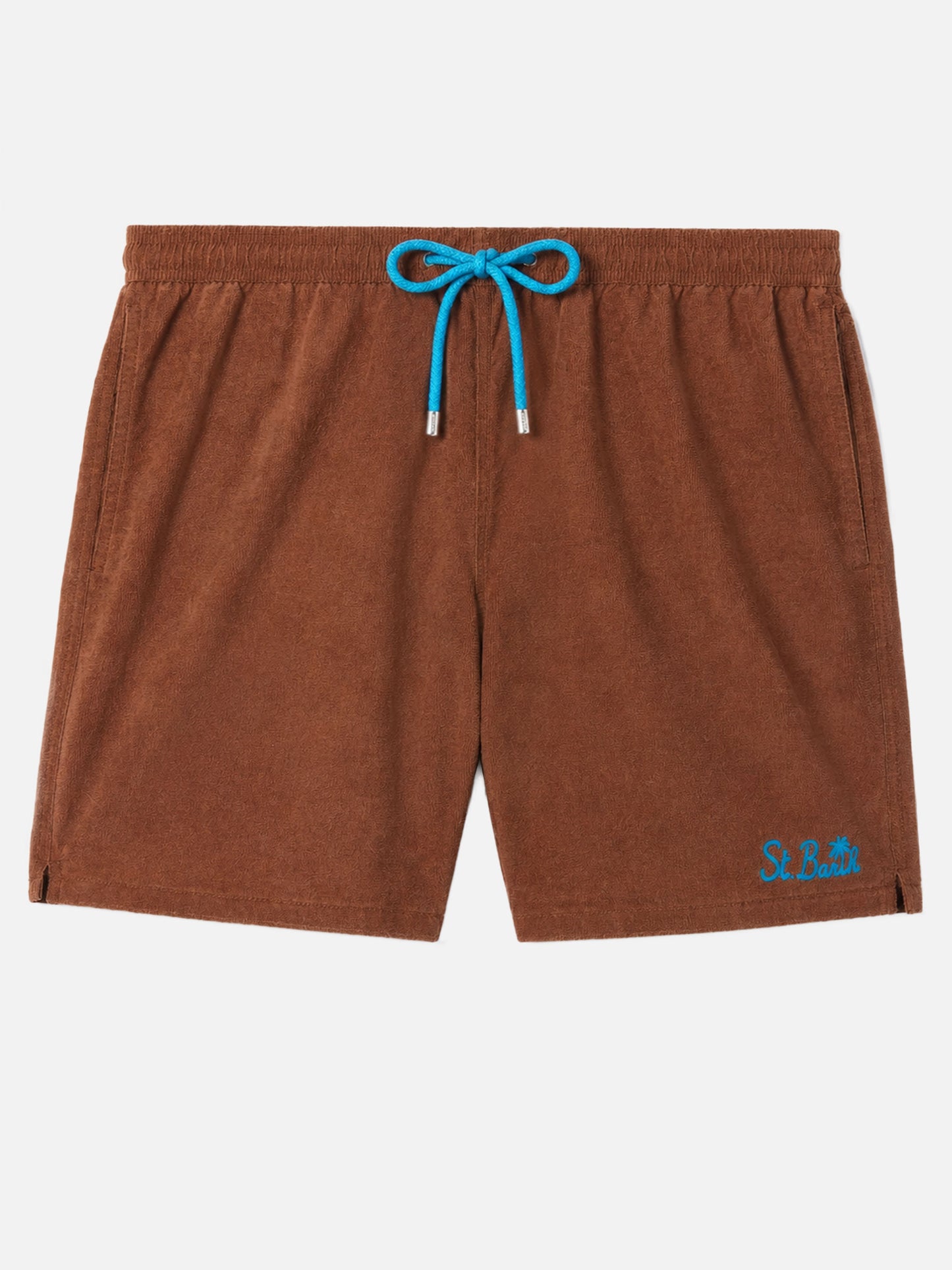 Gustavia Frottee-Badeshorts in Braun 