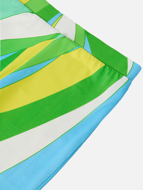 Flared pants Gwenda Jr with shape wave print