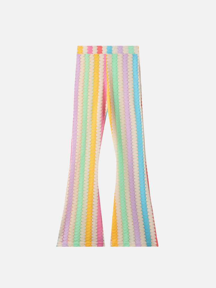 Ausgestellte Raschelhose von Gwenda Jr. mit vertikalem Chevron-Muster