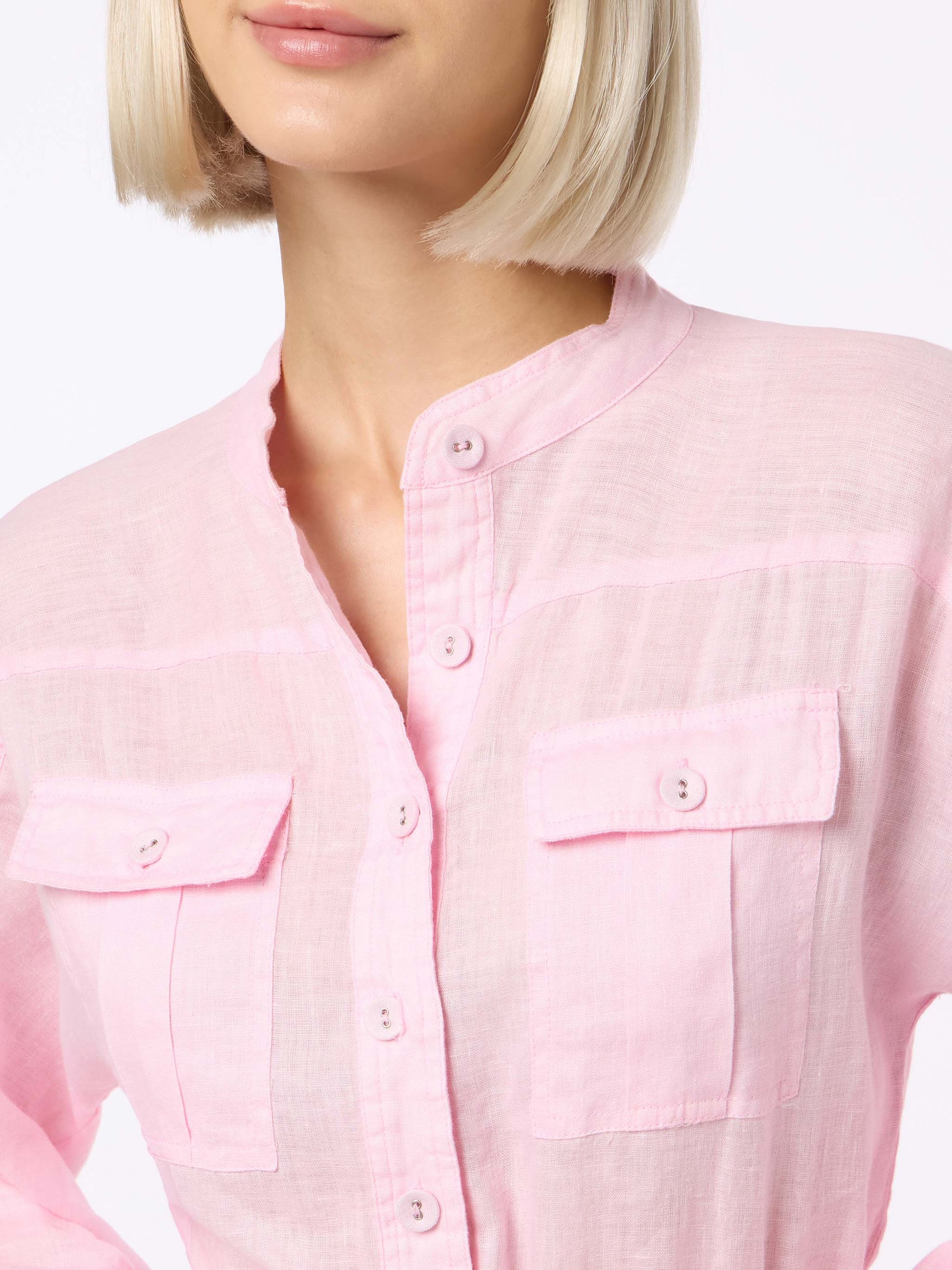 Woman pink linen playsuit Hanniel - MC2 Saint Barth