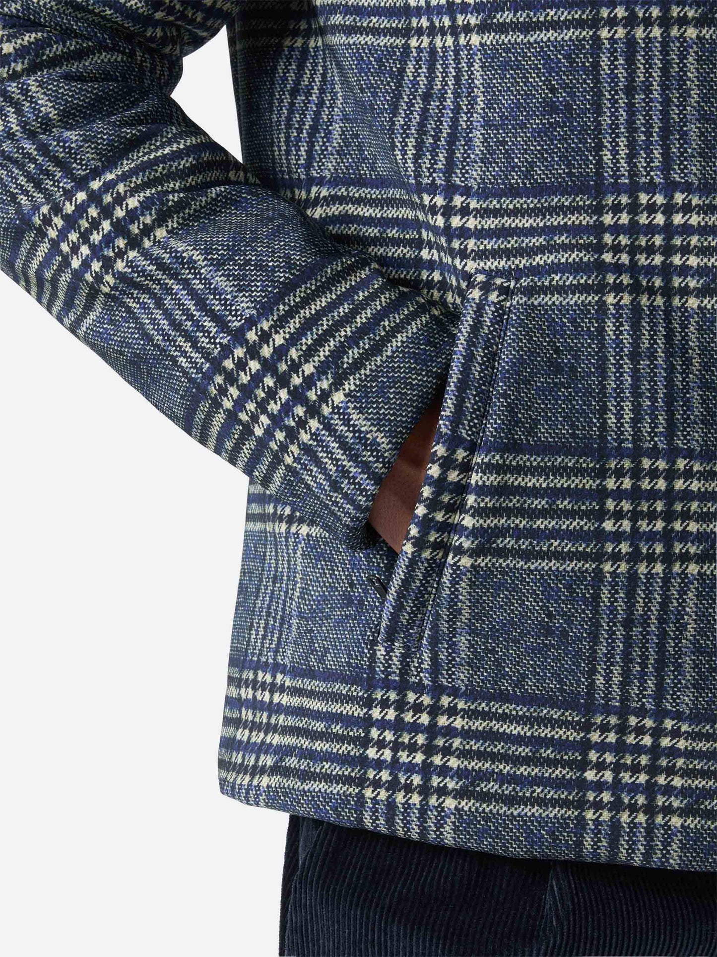 Down jacket Hamilton with Prince of  Wales print