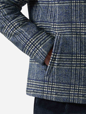 Down jacket Hamilton with Prince of  Wales print